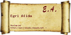 Egri Alida névjegykártya